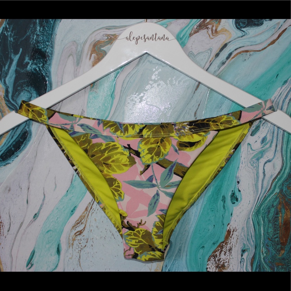 NWOT Topshop Tropical Pink and Yellow Bikini Bottom